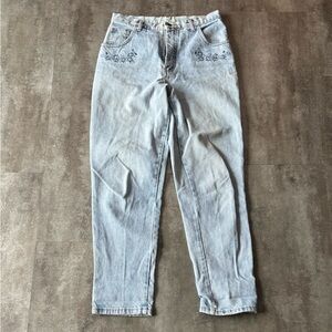 Vintage R&R Embroidered Jeans Women’s 14 Blue Flowers